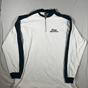 Indian Motorcycle Company White and Black Long Sleeve Shirt